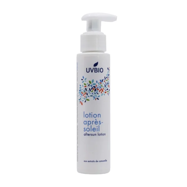 Verzorg je huid op natuurlijke wijze met UVBIO Aftersun lotion Bio 100ml: een biologische en vegan aftersun voor een zijdezachte huid na het zonnen.