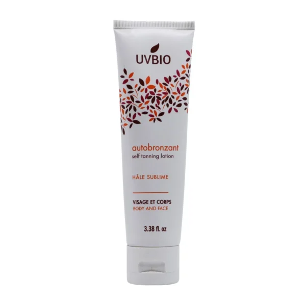 Geniet van een natuurlijke, stralende huid met UVBIO Self tanning lotion Bio: een biologische en vegan zelfbruiner voor een gezonde en duurzame gloed.